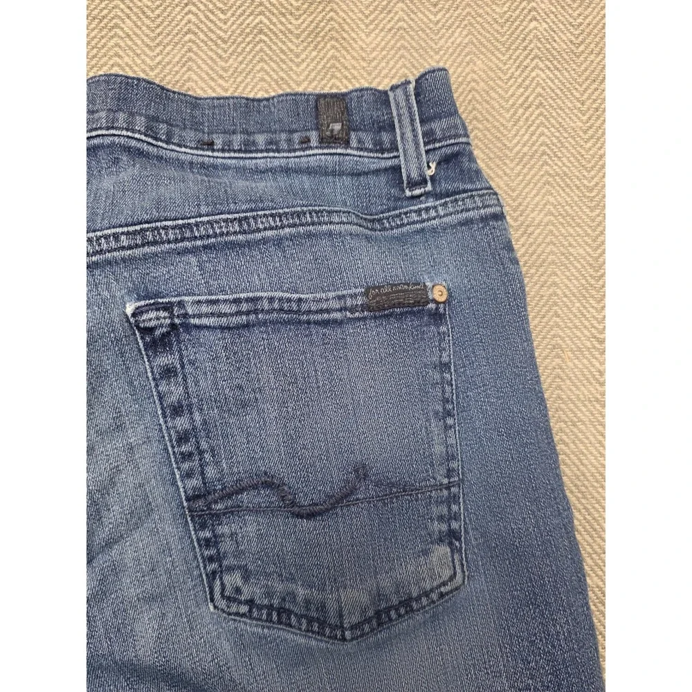 7 For All Mankind Mens Straight Leg Jeans Medium Wash Blue‎ Size 32x28